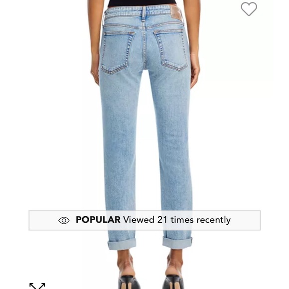 Rag & Bone Dre Low-Rise Slim Boyfriend Ankle
Jeans, size 25, light wash - Picture 4 of 8